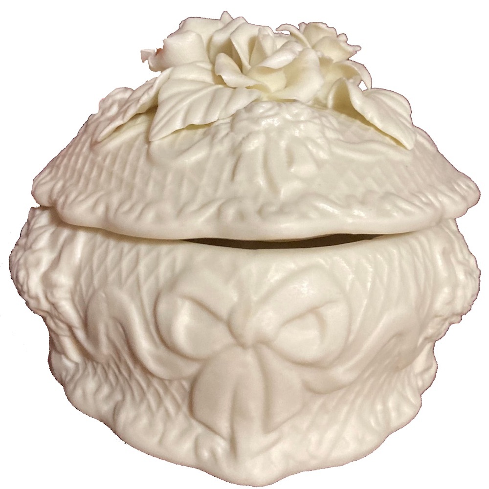 Upcycled Coquette Vintage Container Hand Poured Organic Soy Candle Three Wick